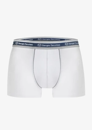 Bokserki męskie bawełniane białe z zewnętrzną gumą ciemno szara lamówka 9000 Sergio Tacchini M