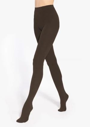 Rajstopy damskie bawełniane brązowe plus size XL Madame Wola 158/164