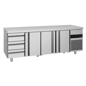 GGM Gastro Kühltisch PREMIUM - 2330x700mm - mit 3 Türen - 3 Schubladen
