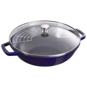 STAUB SPECIALITIES - Wok met glazen deksel - Ø 300mm - Gietijzer - Donkerblauw
