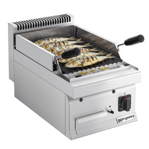 GGM Gastro Gas Lavasteingrill - 7 kW - Grillrost neigbar Zilver