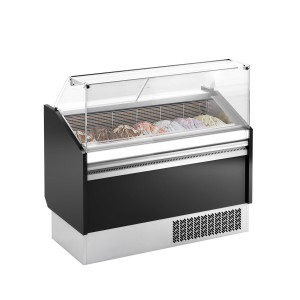 GGM Gastro Eistheke LEVI - 1310mm - Statisch - für 7+7x 5 Liter Eisbehälter - Schwarz Zwart