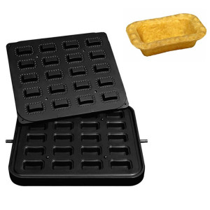 GGM Gastro Platten für Tartelette-Maschine TMPIC - Form: 20x Rechteck - 65x42mm Zwart