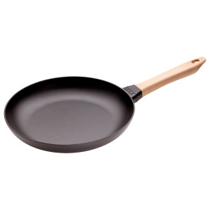 STAUB PANS - Koekenpan met houten handvat - Ø 280mm - Gietijzer - Zwart