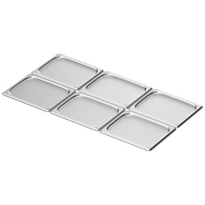 GGM Gastro (6 Stück) Edelstahl-Tablett GN 1/2 - 10mm