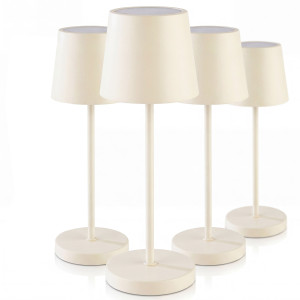GGM Gastro (4 Stück) Tischleuchte - MERLE - dimmbar in 3 Stufen - Ø 110mm - Whisper White