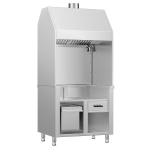 GGM Gastro Neutralelement für Holzkohle- / Gasgrill BERLIN - 960mm - Edelstahl Zilver