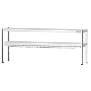 GGM Gastro Wärmebrücke mit Keramikstrahler - 2000x370mm - 1,75 kW - 1 beheizte Etage, 1 Ablage Zilver