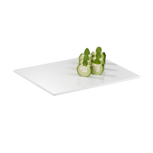 GGM Gastro (6 Stück) GN-Tablett 1/2 - ZERO - Melamin - Höhe: 15mm - Weiß