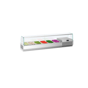 GGM Gastro Kühlaufsatzvitrine Premium PLUS - 1733x413mm - 6x GN 1/3 Zilver