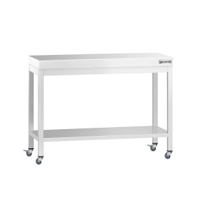 GGM Gastro Edelstahl Arbeitstisch PREMIUM - 1000x700mm - mit Grundboden & Rollen