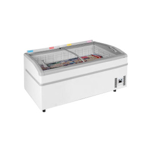 GGM Gastro Kühl- & Tiefkühlinsel - 1520x920mm - 400 Liter - Glasschiebedeckel Wit
