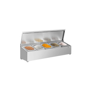 GGM Gastro Gewürz Aufsatzbord - 5x GN 1/6 Zilver
