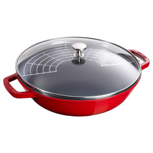 STAUB SPECIALITIES - Wok met glazen deksel - Ø 300mm - Gietijzer - Kersenrood