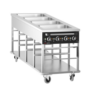 GGM Gastro Bain-Marie Thermowagen - 4 kW - 4x GN 1/1 - Beckentemperatur getrennt regelbar