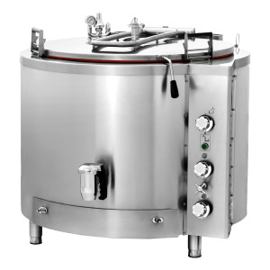 GGM Gastro Gas Kochkessel - 300 Liter - 40 kW - Indirekte Beheizung - mit Wasserzulauf & Ablasshahn Zilver