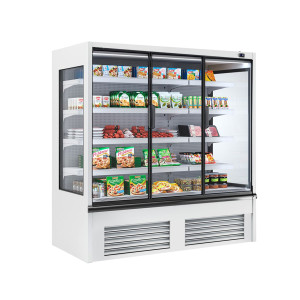 GGM Gastro Wandkühlregal - 1875mm - 683 Liter - mit 3 doppelt verglasten Flügeltüren & 4 Ablagen Wit
