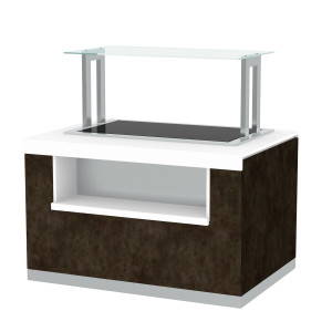GGM Gastro Buffettheke PRAG - 1700mm - mit Warmhalteplatte Bruin / Wit