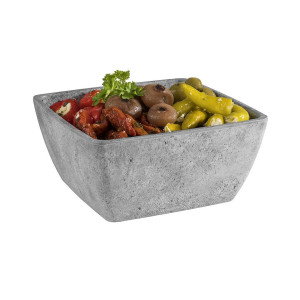 GGM Gastro (6 Stück) Schale - ELEMENT - Melamin - 1,5 Liter - eckig - Grau