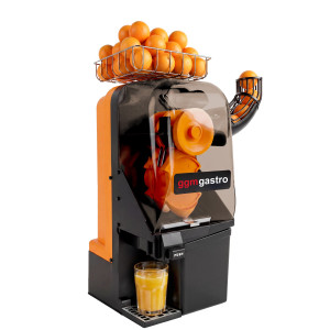 GGM Gastro Elektrische Orangenpresse - mit manueller Fruchtzufuhr & Reinigungsmodus - Orange Zwart / Oranje