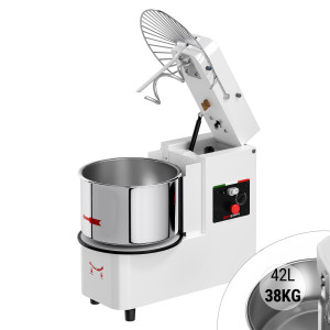 GGM Gastro Teigknetmaschine - 42 Liter / 38 kg - 1 Geschwindigkeit - Kessel abnehmbar & Rührwerk aufklappbar - Timerfunktion