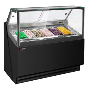 GGM Gastro Eistheke THEO - 1300mm - Umluft - für 6x 5 Liter Eisbehälter - Schwarz