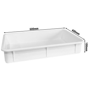 GGM Gastro 9-tlg Teigbehälter-Set - 8 Behälter & 1 Deckel - EN 600x400 - Höhe: 100mm - Polypropylen - Weiß