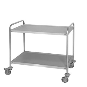 GGM Gastro Servierwagen - 1200x600mm - mit 2 Abstellflächen Zilver