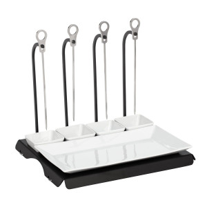 GGM Gastro Spießaufhänger - Schwarz - inkl. 4 Spießen Zwart / Wit