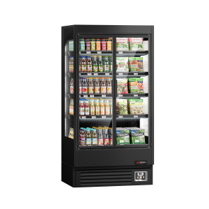 GGM Gastro Wandkühlregal - 1002mm - 440 Liter - mit 2 doppelt verglasten Flügeltüren & 4 Ablagen