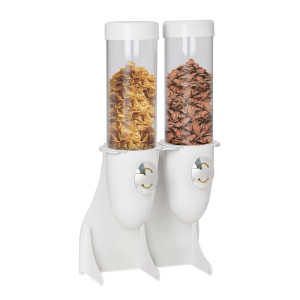 GGM Gastro Cerealienspender - doppelt - Ø 115mm - Weiß - Drehausgabe Wit