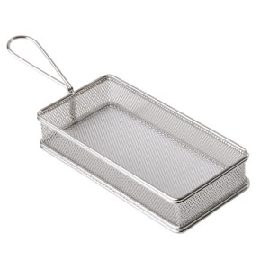 GGM Gastro (6 Stück) Servier Frittierkorb - SNACKHOLDER - Edelstahl - 215x105mm - Silber