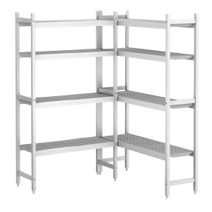 GGM Gastro Regalset Aluminium - L-Form - Bautiefe: 460mm - Tragkraft: 600 kg Zilver