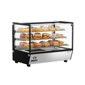 GGM Gastro Warmhaltevitrine - 880mm - 1,5 kW - mit 3 Ablagen Zilver