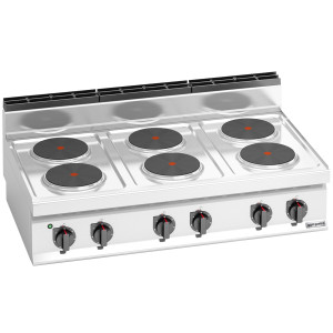 GGM Gastro Elektroherd - 15,6 kW - 6 Platten Rund Zilver