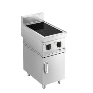 GGM Gastro Induktionsherd - 7 kW - 2 Kochfelder - inkl. Unterbau mit 1 Tür