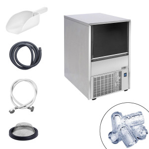 GGM Gastro Eiswürfelbereiter - Hohlzylinder - 29 kg/24 h Zilver / Zwart