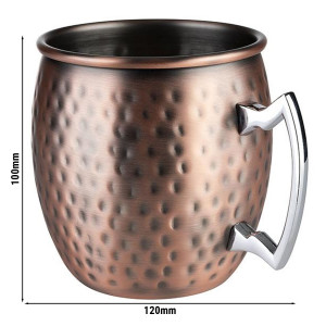 GGM Gastro (6 Stück) Becher - MOSCOW MULE - 500ml - Antik-Kupfer - mit Chrom-Henkel