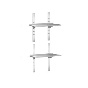 GGM Gastro Wandborde PREMIUM - 600x300mm - mit 2 Etagen Zilver