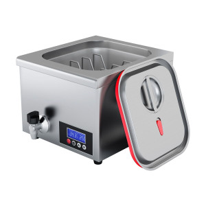 GGM Gastro Sous-Vide-Garer/Softcooker - 16 Liter - GN 2/3 - 500 Watt - mit Ablasshahn & Deckel Zilver