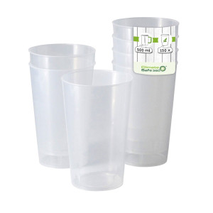 GGM Gastro (150 Stück) Mehrwegbecher - 500ml - Ø 90mm - Transparent
