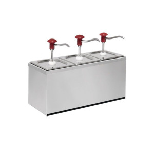 GGM Gastro Saucenspender - 3x 2 Liter - inkl. Edelstahlgestell Zilver
