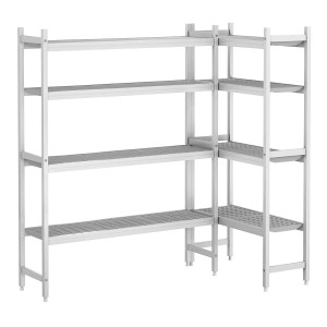 GGM Gastro Regalset Aluminium - L-Form - Bautiefe: 360mm - Tragkraft: 600 kg Zilver