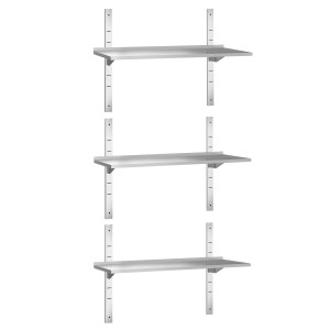 GGM Gastro Wandborde PREMIUM - 1400x300mm - mit 3 Etagen Zilver