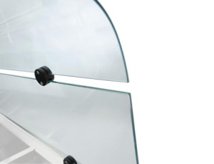 GGM Gastro Abstellfläche mit abgerundeter Frontscheibe für Einbautheken - 2100mm - für BA216, WA216, KA216, PA216 & EA216 Transparant