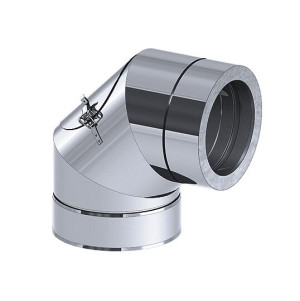 iSi Bocht - 90° - met inspectieluik - in RVS - Ø 300mm Zilver