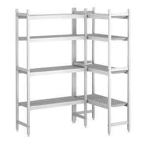 GGM Gastro Regalset Aluminium - L-Form - Bautiefe: 360mm - Tragkraft: 600 kg Zilver