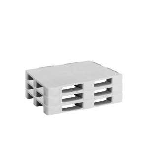 GGM Gastro (3 Stück) - EPAL Europalette Kunststoff - Tragkraft: 4000kg - Grau