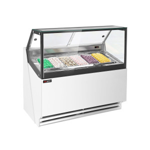 GGM Gastro Eistheke THEO - 1300mm - Umluft - für 6x 5 Liter Eisbehälter - Weiß