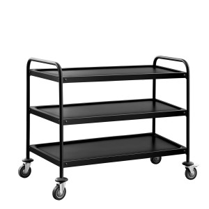 GGM Gastro Servierwagen - 1200x600mm - mit 3 Abstellflächen - Schwarz